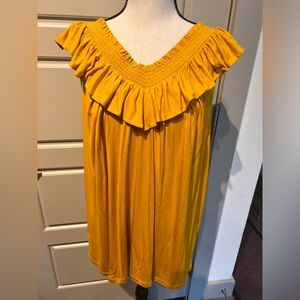 Ann Taylor Mustard Ruffle Shirt